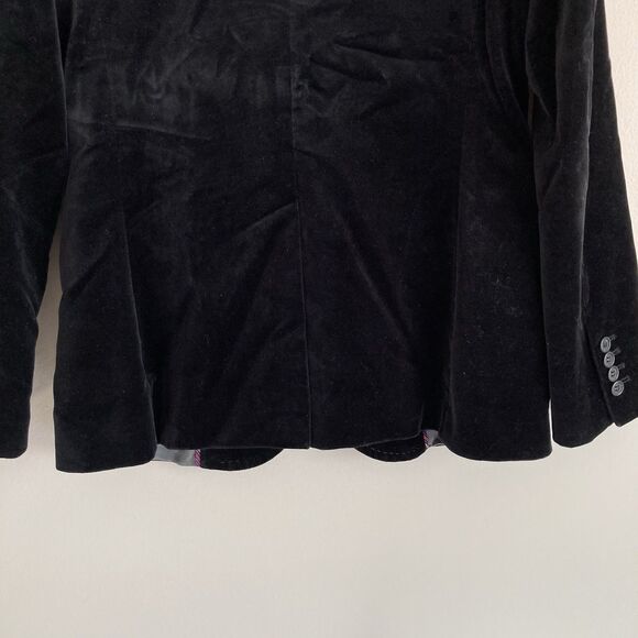 J. Crew Womens Black Velvet Blazer Size 6 Cotton Preppy Career Academia Classic - Picture 8 of 11